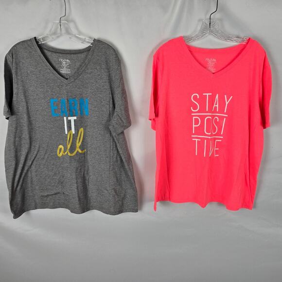 Fruit of the Loom Fit for Me T-Shirts Women's 2X 1 Gray 1 Graphic Short Sleeve - Picture 1 of 16